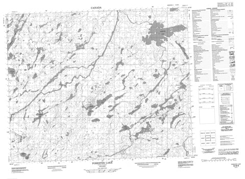 053B08 Forester Lake Canadian topographic map, 1:50,000 scale