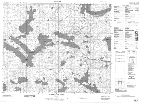 053C13 Favourable Lake Canadian topographic map, 1:50,000 scale