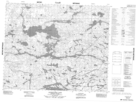 053D14 Acheetamo Lake Canadian topographic map, 1:50,000 scale