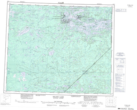 053E Island Lake Canadian topographic map, 1:250,000 scale