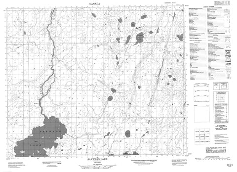 053G04 Sakwaso Lake Canadian topographic map, 1:50,000 scale