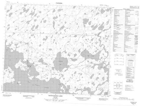 053H13 Sandybank Lake Canadian topographic map, 1:50,000 scale