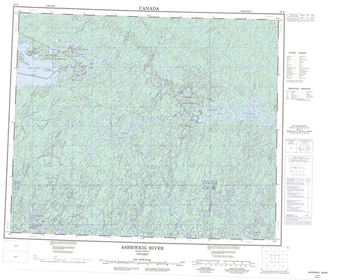 053H Asheweig River Canadian topographic map, 1:250,000 scale