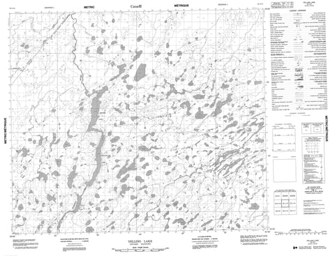 053J13 Yelling Lake Canadian topographic map, 1:50,000 scale