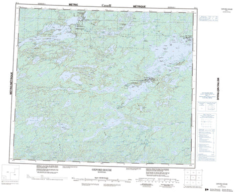 053L Oxford House Canadian topographic map, 1:250,000 scale