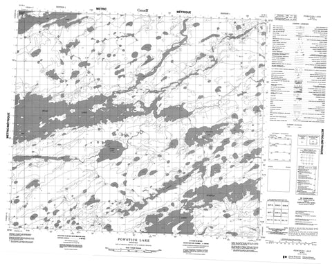 053M04 Powstick Lake Canadian topographic map, 1:50,000 scale