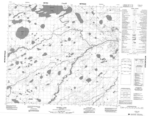 053M15 Hawes Lake Canadian topographic map, 1:50,000 scale