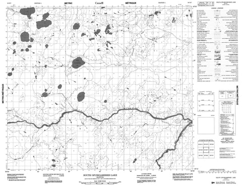 053N07 South Opuskiamishes Canadian topographic map, 1:50,000 scale