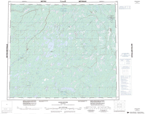 053N Gods River Canadian topographic map, 1:250,000 scale