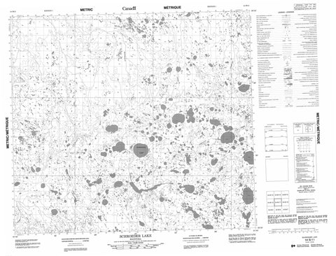 054B11 Schroeder Lake Canadian topographic map, 1:50,000 scale