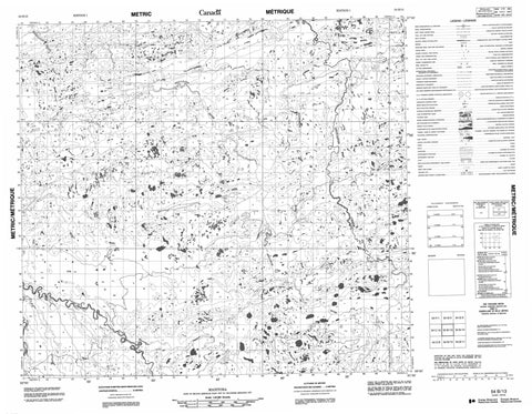 054B13 No Title Canadian topographic map, 1:50,000 scale