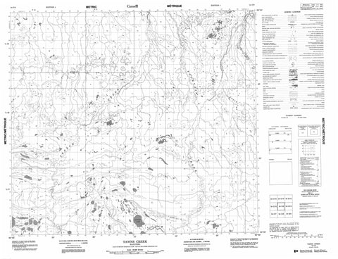 054C09 Tawns Creek Canadian topographic map, 1:50,000 scale