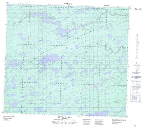 054D03 Butnau Lake Canadian topographic map, 1:50,000 scale