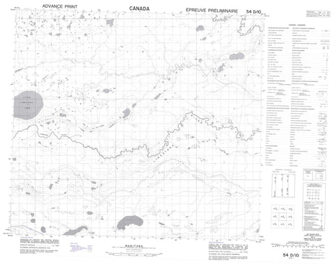 054D10 No Title Canadian topographic map, 1:50,000 scale