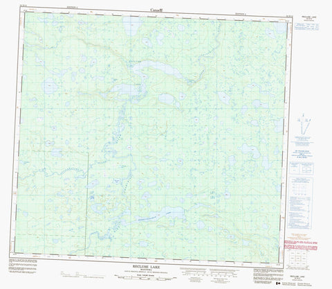 054D13 Recluse Lake Canadian topographic map, 1:50,000 scale
