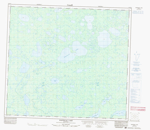 054D14 Whitecap Lake Canadian topographic map, 1:50,000 scale