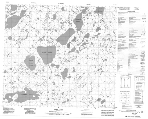 054D15 Myre Lake Canadian topographic map, 1:50,000 scale