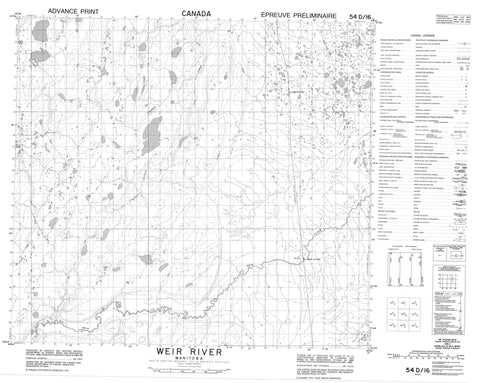 054D16 Weir River Canadian topographic map, 1:50,000 scale