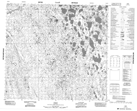 054E09 O Day Canadian topographic map, 1:50,000 scale