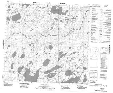 054E12 Comeau Lake Canadian topographic map, 1:50,000 scale