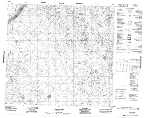 054E15 Laforte Creek Canadian topographic map, 1:50,000 scale