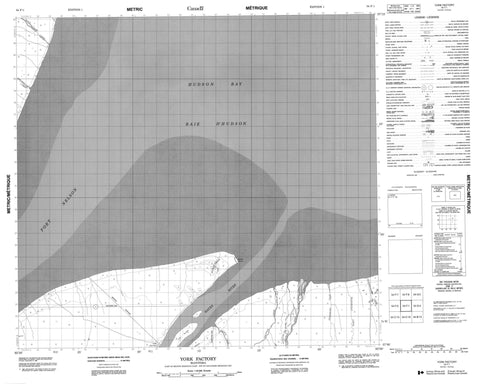 054F01 York Factory Canadian topographic map, 1:50,000 scale