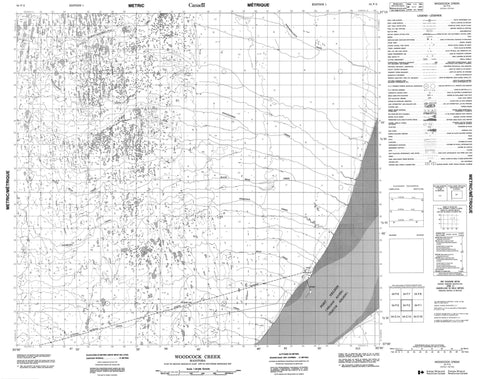 054F02 Woodcock Creek Canadian topographic map, 1:50,000 scale