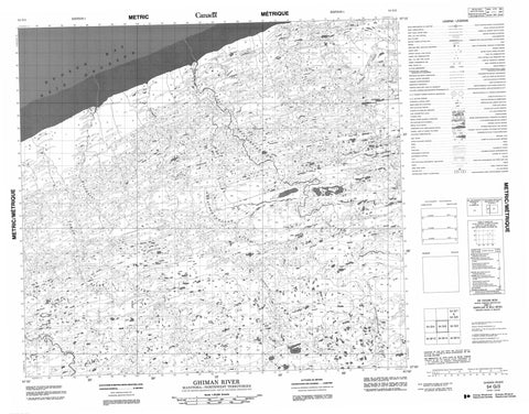 054G03 Ghiman River Canadian topographic map, 1:50,000 scale