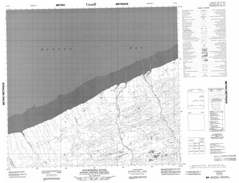 054G04 Fourteens River Canadian topographic map, 1:50,000 scale