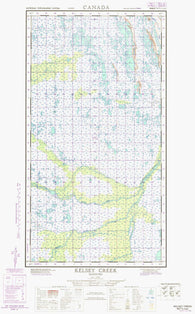 054K03E Kelsey Creek Canadian topographic map, 1:50,000 scale