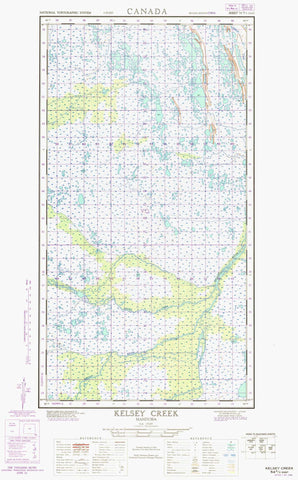 054K03E Kelsey Creek Canadian topographic map, 1:50,000 scale