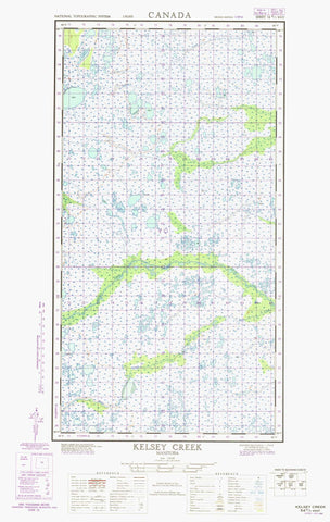 054K03W Kelsey Creek Canadian topographic map, 1:50,000 scale