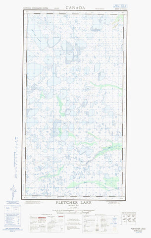 054K04E Fletcher Lake Canadian topographic map, 1:50,000 scale