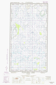 054K04W Fletcher Lake Canadian topographic map, 1:50,000 scale