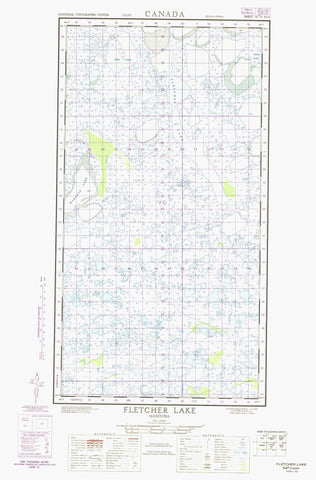 054K04W Fletcher Lake Canadian topographic map, 1:50,000 scale