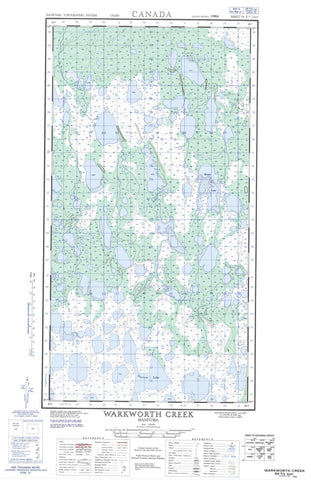 054K05E Warkworth Creek Canadian topographic map, 1:50,000 scale