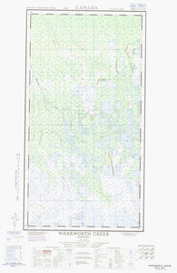 054K05W Warkworth Creek Canadian topographic map, 1:50,000 scale