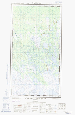 054K05W Warkworth Creek Canadian topographic map, 1:50,000 scale