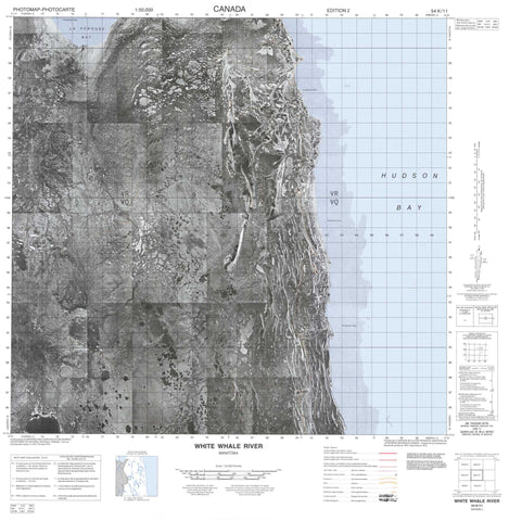 054K11 White Whale River Canadian topographic map, 1:50,000 scale