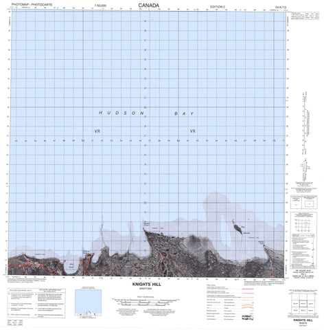 054K13 Knights Hill Canadian topographic map, 1:50,000 scale