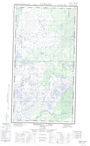 054L10E Nowell Lake Canadian topographic map, 1:50,000 scale