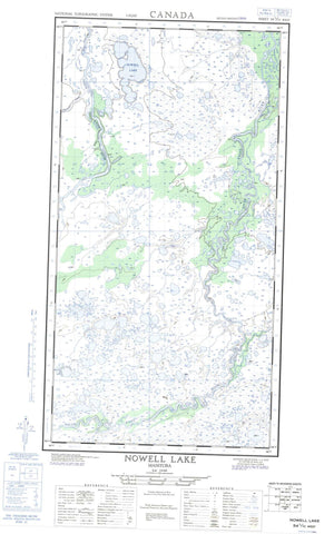 054L10W Nowell Lake Canadian topographic map, 1:50,000 scale