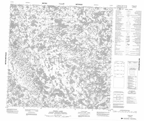 054M14 Crave Lake Canadian topographic map, 1:50,000 scale