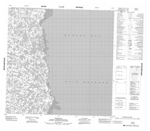 054M15 Nanalla Canadian topographic map, 1:50,000 scale