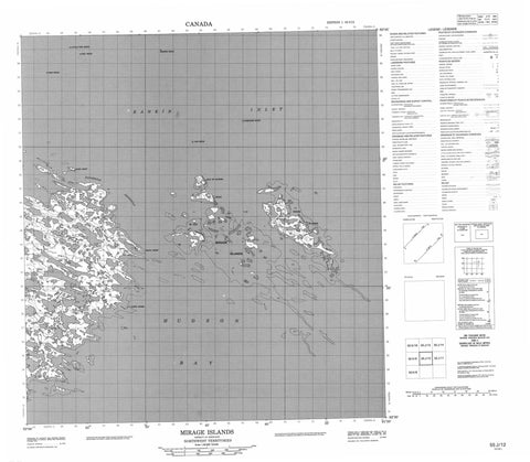 055J12 Mirage Islands Canadian topographic map, 1:50,000 scale