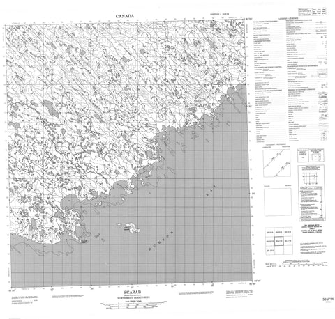 055J14 Scarab Canadian topographic map, 1:50,000 scale