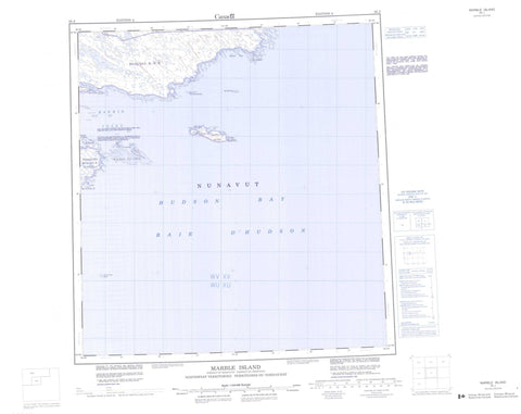 055J Marble Island Canadian topographic map, 1:250,000 scale