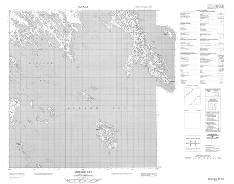 055K02 Mistake Bay Canadian topographic map, 1:50,000 scale