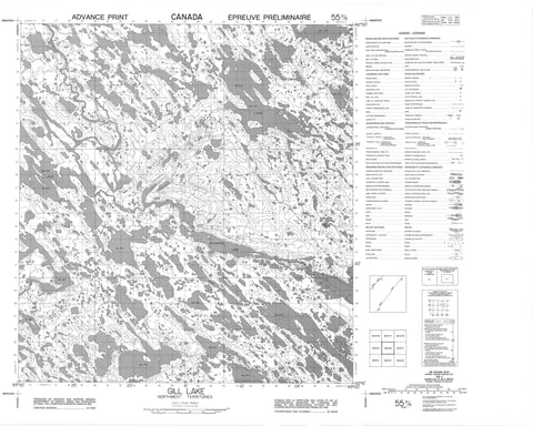 055K06 Gill Lake Canadian topographic map, 1:50,000 scale