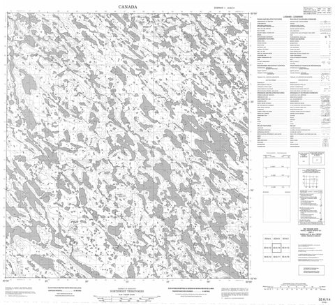 055K14 No Title Canadian topographic map, 1:50,000 scale